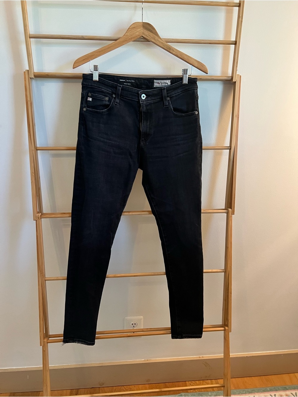 AG Women’s Farrah Black Slim Jeans